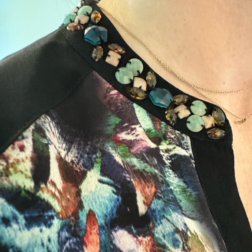 Robert Graham sleeveless Black Floral Top